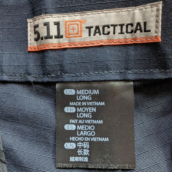 5.11 Tactical Ripstop Cargo Pants Men M Long Ripstop Hiking Camping Navy Blue - Picture 11 of 16